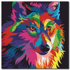 Rengarenk Köpek Temalı Kanvas Tablo