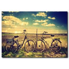 Bisiklet Gezintisi Temalı Kanvas Tablo