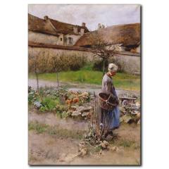 Köyde Yaşam Yağlıboya Kanvas Tablo