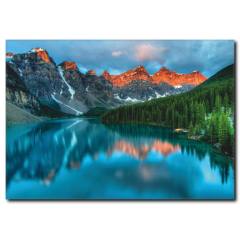 Göl, Orman ve Dağ Manzarası Kanvas Tablo
