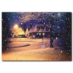 Nostaljik Kış Manzaralı Kanvas Tablo