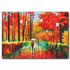 Yağmurda Yürüyüş Kanvas Tablo