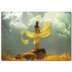 Yamaçtaki Kadın Kanvas Tablo