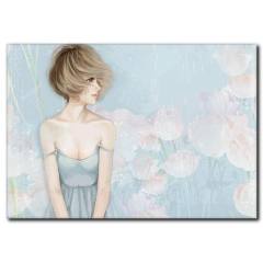 Çekici Kız Yağlıboya Kanvas Tablo