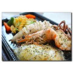 Karides ve Istakoz Tabağı Temalı Kanvas Tablo