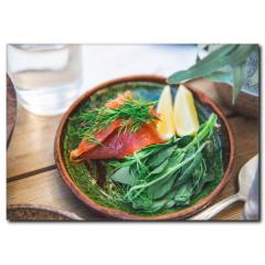 Somon Tabağı Kanvas Tablo