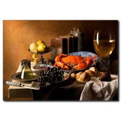 Yengeçli Akşam Yemeği Temalı Kanvas Tablo