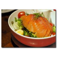 Sağlıklı Öğün Somon Tabağı Kanvas Tablo