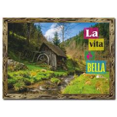 Kır Manzarası Doğal Ahşap Çerçeveli Tablo