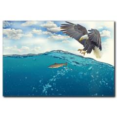 Suya Pike Yapan Kartal Kanvas Tablo