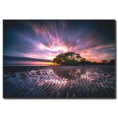 Göl ve Gece Manzaralı Kanvas Tablo