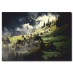 Sis ve Orman Manzaralı Kanvas Tablo