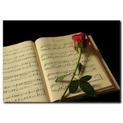 Notalarda Aşk Temalı Kanvas Tablo