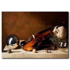 Keman Detaylı Kanvas Tablo