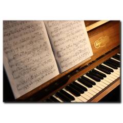 Piyano ve Notalar Kanvas Tablo