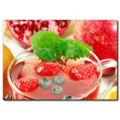 Çilek Detoksu Temalı Kanvas Tablo