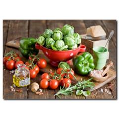 Taze Sebzeler Temalı Kanvas Tablo