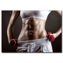 Fit Vücutlu Sporcu Kadın Kanvas Tablo