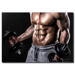Ağırlık Çalışan Sporcu Vücutlu Erkek Kanvas Tablo