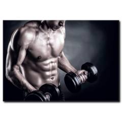 Ağırlık Çalışan Sporcu Erkek Kanvas Tablo