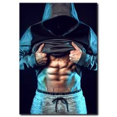 Ağırlık Çalışan Fit Vücutlu Erkek Kanvas Tablo