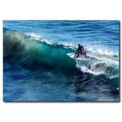 Hırçın Dalgalarda Sörf Deneyimi Kanvas Tablo