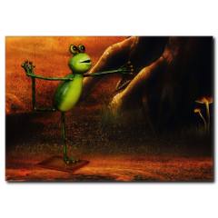 Yogacı Kurbağa Temalı Kanvas Tablo