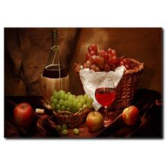 Şarap ve Üzüm Kanvas Tablo