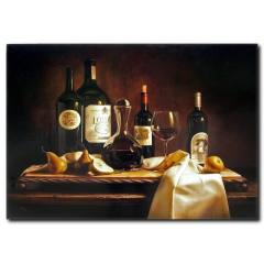 Şarap Keyfi Temalı Kanvas Tablo