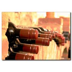 Şarap Şişeleri ve Şarap Mahzeni Kanvas Tablo