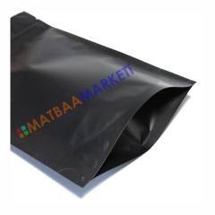 Siyah Aluminyum Kilitli Doypack 16x27x4 Cm