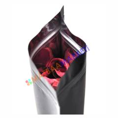 Siyah Aluminyum Kilitli Doypack 16x27x4 Cm