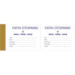 Otopark Fişi - Dipkoçanlı Fiş, Numara Baskılı, 7x20 Cm, Beyaz Kağıt