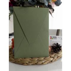 14x20, Açık Yeşil Renkli, Dikey Üçgen Kapaklı Davetiye Zarfı