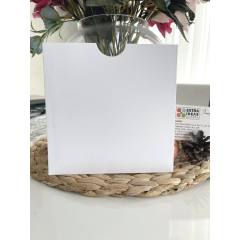 16x16 cm, Beyaz Tuale Karton, Üstten Çekmeli Kare Zarf