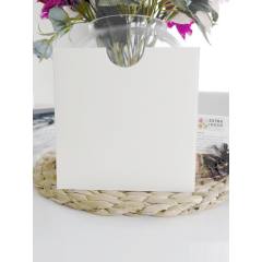 16x16 cm, Beyaz, Üstten Çekmeli, Lüks Karton Kare Zarf