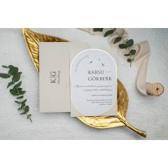 Sade, Özel Zarflı Düğün Davetiyesi Ekonom 9254