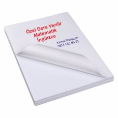 A5 Ebatında Baskılı Kuşe Etiket