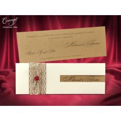 Tül ve Gül Aksesuarlı Davetiye - 5544