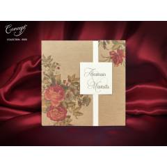 Çiçek Desen Baskılı Davetiye - 5555