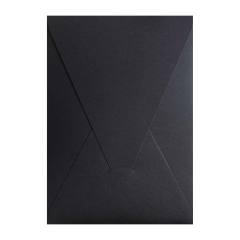 14x20 cm üçgen kapaklı siyah zarf