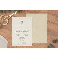 Deri Desen Zarflı, Sade ve Şık Davetiye - Erdem 5105