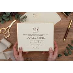 Altın Varak Desen Baskılı Lüks Düğün Davetiyesi - Erdem 5116