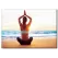 Kumsalda Yoga Yapan Kadın Kanvas Tablo