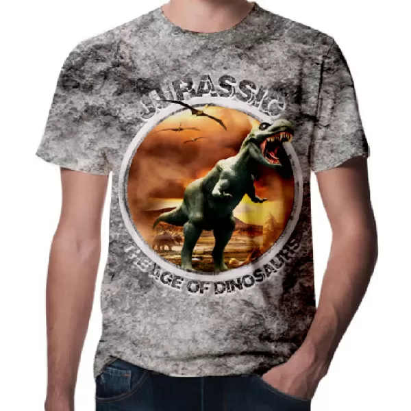 Jurassic Park Dinazor Baskılı 3D Tişört-1505 Jura 5