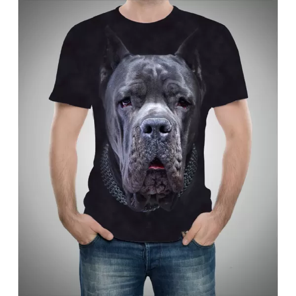 Mastiff Köpek Desenli 3D Tişört