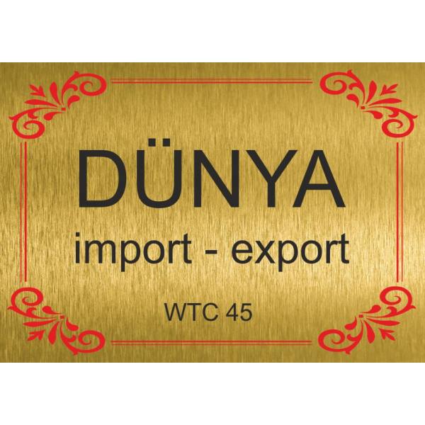 Pirinç Kapı Tabelası - Model 11