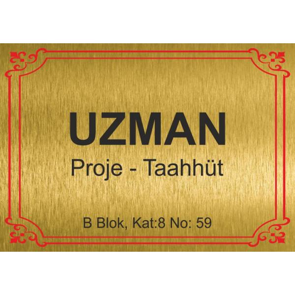 Pirinç Kapı Tabelası - Model 13