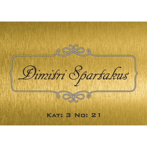 Pirinç Kapı Tabelası - Model 02