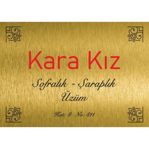 Pirinç Kapı Tabelası - Model 05